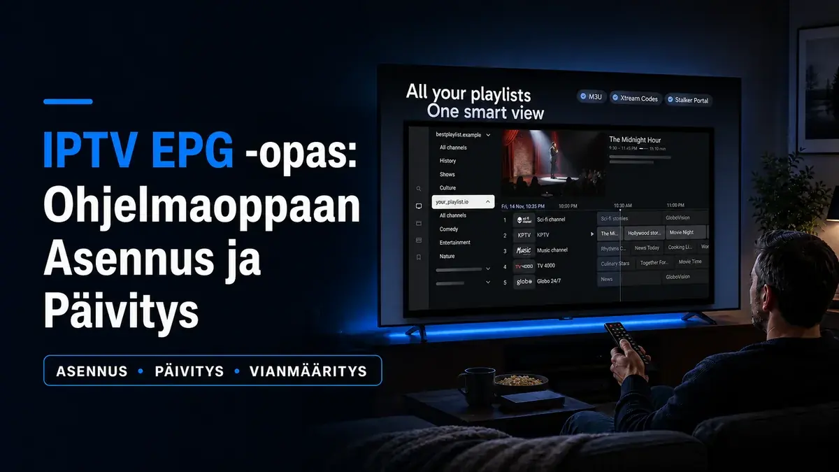IPTV EPG -opas – TiviMaten oikea ohjelmaopasnäkymä televisiossa